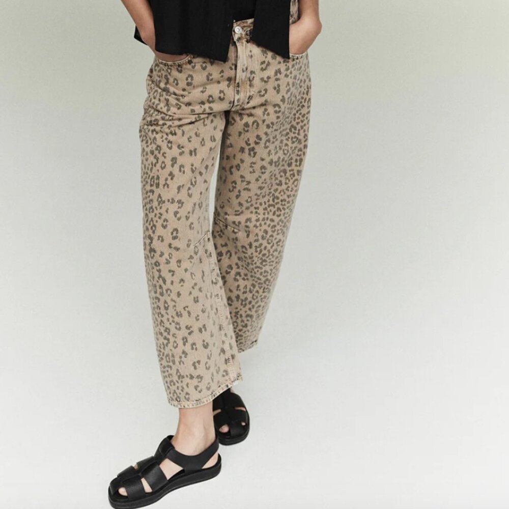 Citizens of Humanity Relaxed Leopard Barrel Leg Miro Jeans
